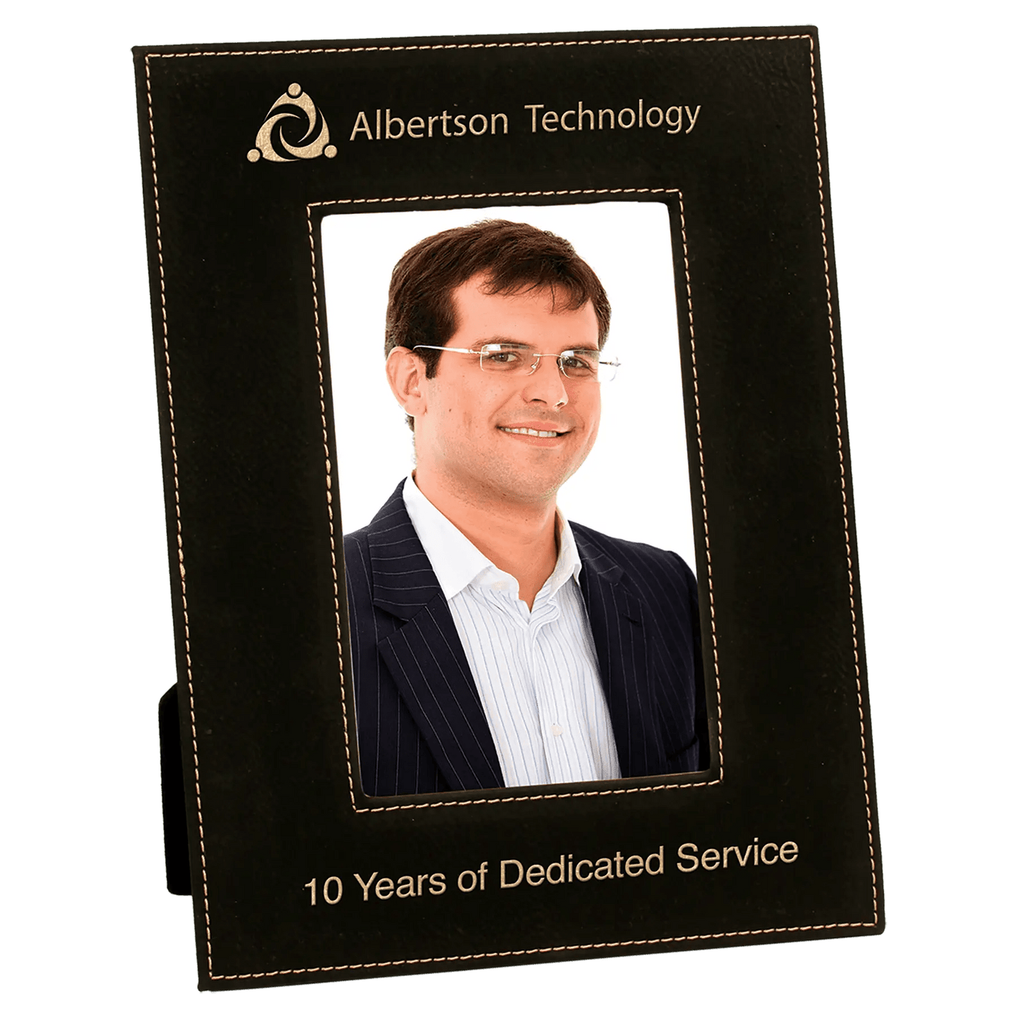 Leatherette Photo Frame 4" x 6" - Custom Etched Design - Smalltown Connetchin