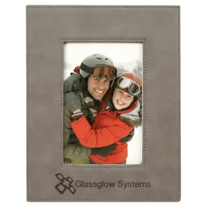 Leatherette Photo Frame 4" x 6" - Custom Etched Design - Smalltown Connetchin