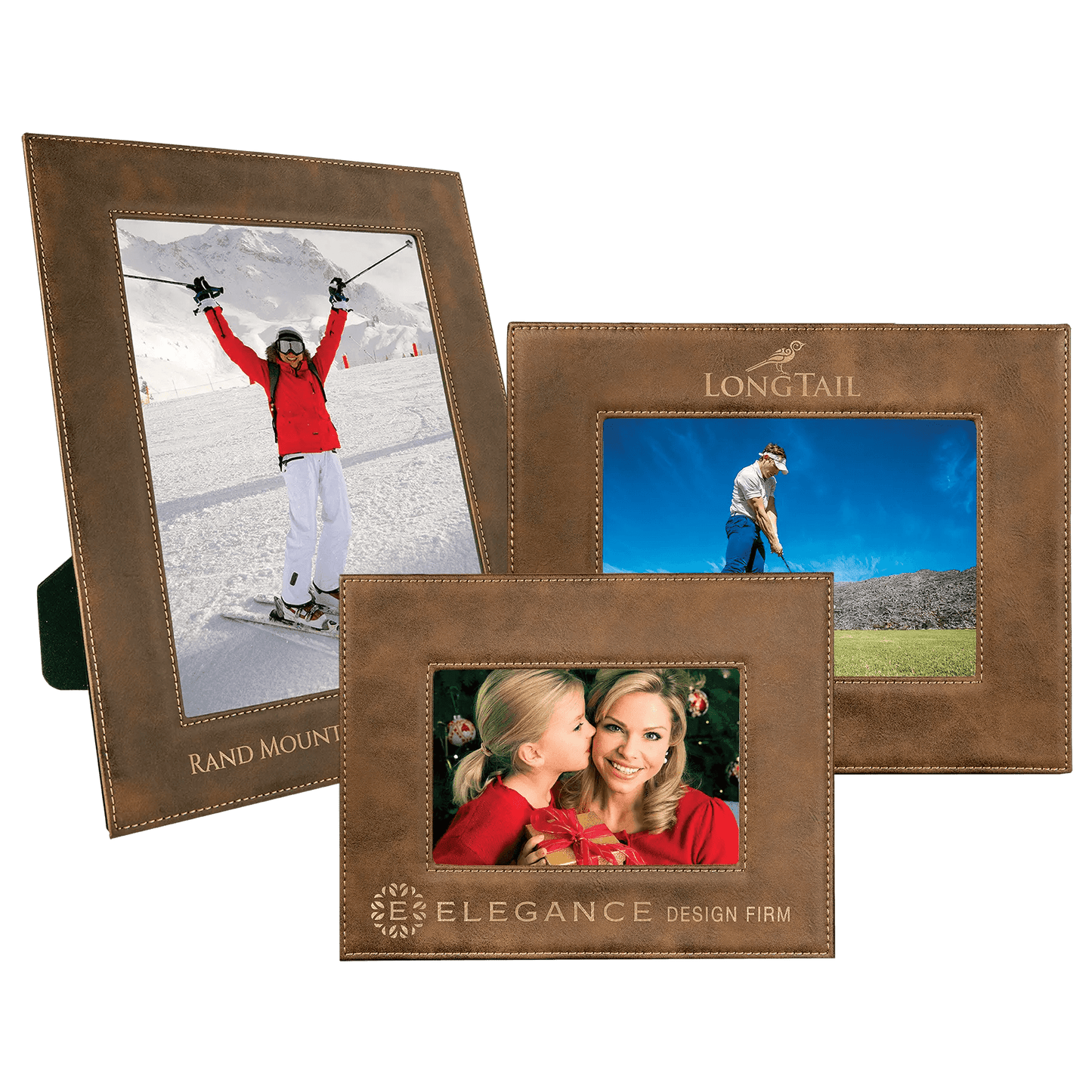Leatherette Photo Frame 4" x 6" - Custom Etched Design - Smalltown Connetchin