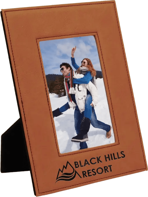 Leatherette Photo Frame 4" x 6" - Custom Etched Design - Smalltown Connetchin