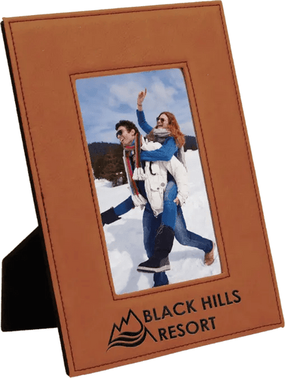 Leatherette Photo Frame 4" x 6" - Custom Etched Design - Smalltown Connetchin