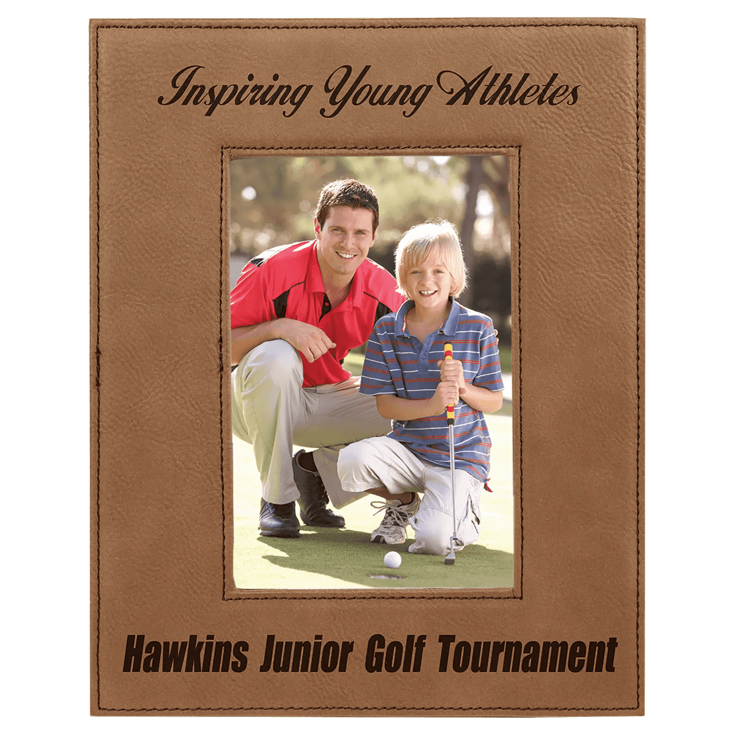 Leatherette Photo Frame 4" x 6" - Custom Etched Design - Smalltown Connetchin