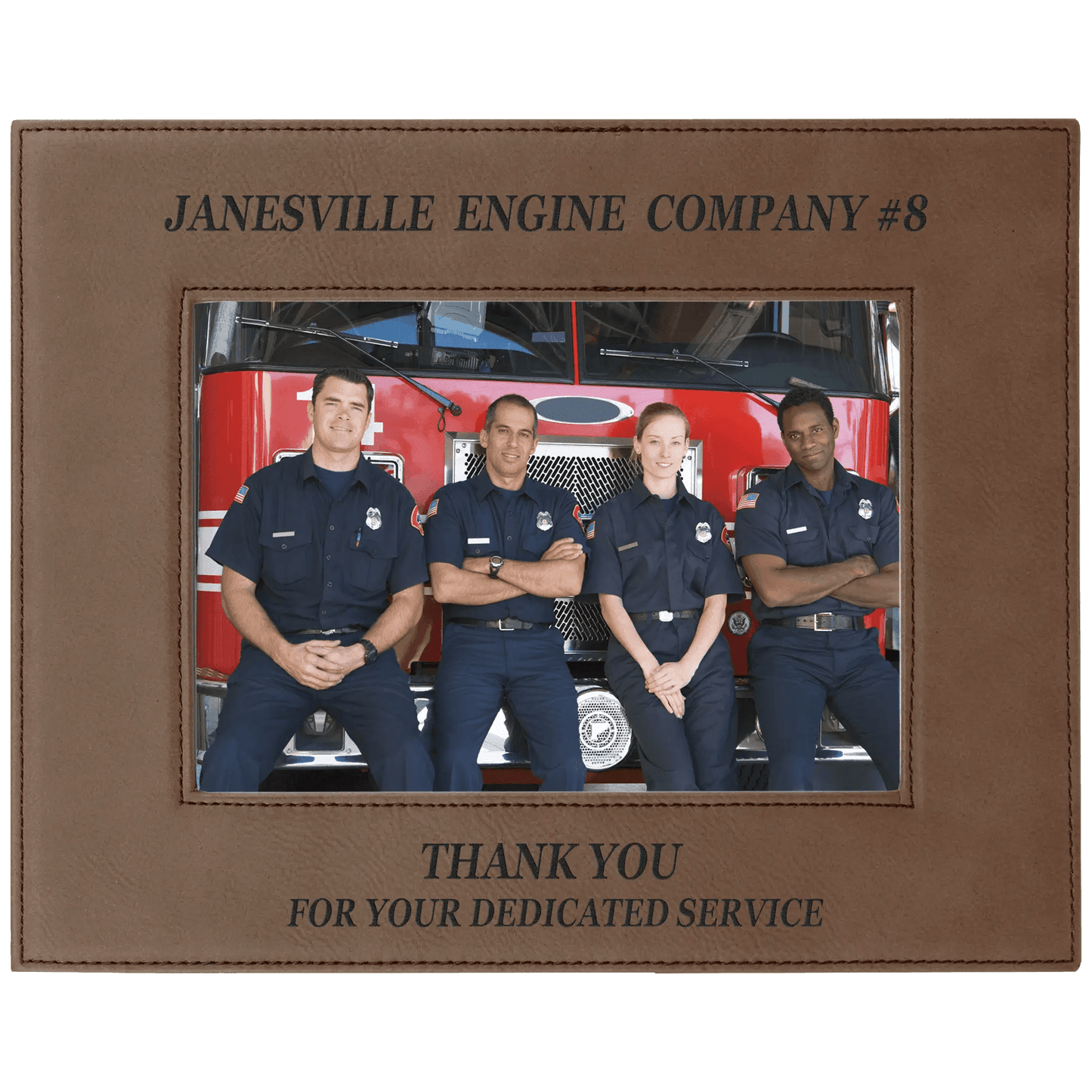 Leatherette Photo Frame 5" x 7" with Custom Etched Design - Smalltown Connetchin