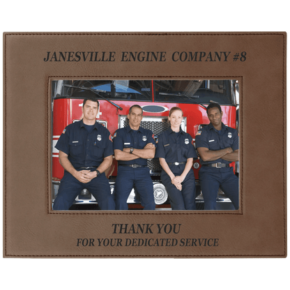 Leatherette Photo Frame 5" x 7" with Custom Etched Design - Smalltown Connetchin