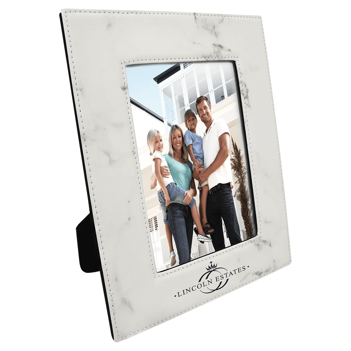 Leatherette Photo Frame 5" x 7" with Custom Etched Design - Smalltown Connetchin