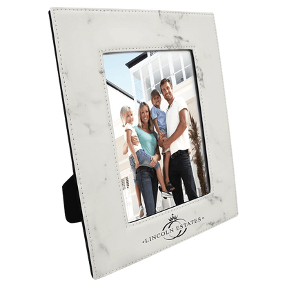 Leatherette Photo Frame 5" x 7" with Custom Etched Design - Smalltown Connetchin