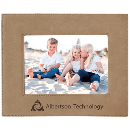 Leatherette Photo Frame 5" x 7" with Custom Etched Design - Smalltown Connetchin