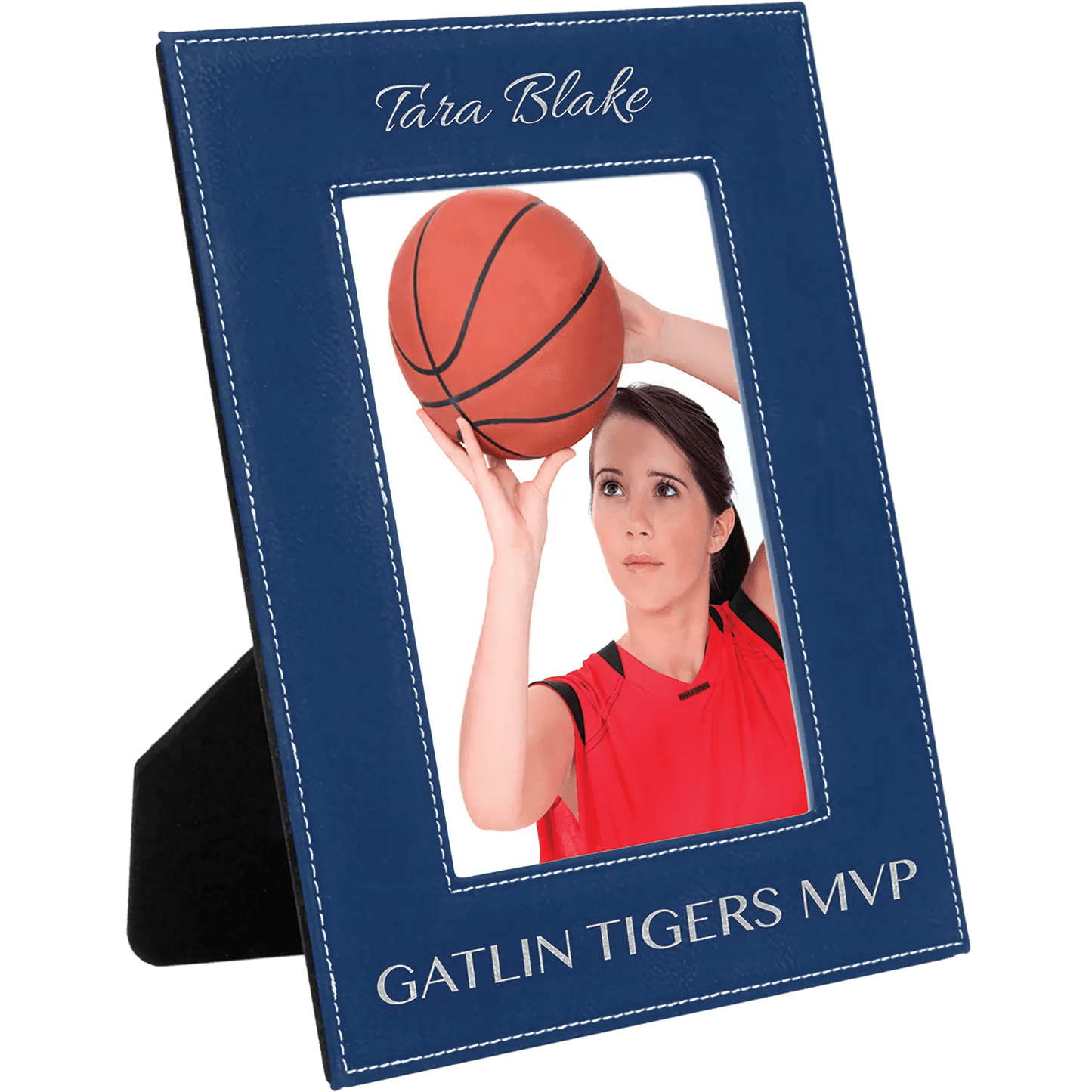 Leatherette Photo Frame 5" x 7" with Custom Etched Design - Smalltown Connetchin