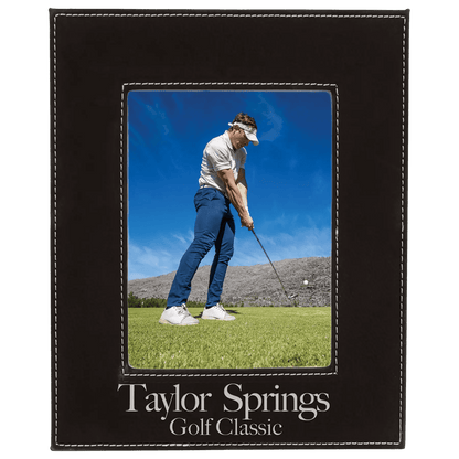 Leatherette Photo Frame 5" x 7" with Custom Etched Design - Smalltown Connetchin