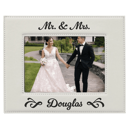 Leatherette Photo Frame 5" x 7" with Custom Etched Design - Smalltown Connetchin