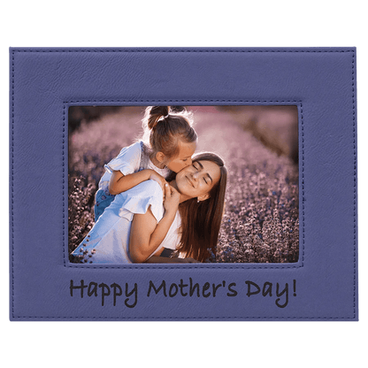 Leatherette Photo Frame 5" x 7" with Custom Etched Design - Smalltown Connetchin
