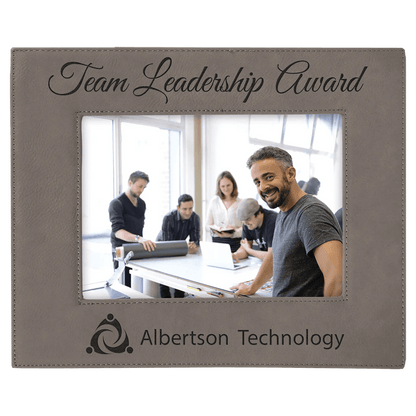 Leatherette Photo Frame 5" x 7" with Custom Etched Design - Smalltown Connetchin