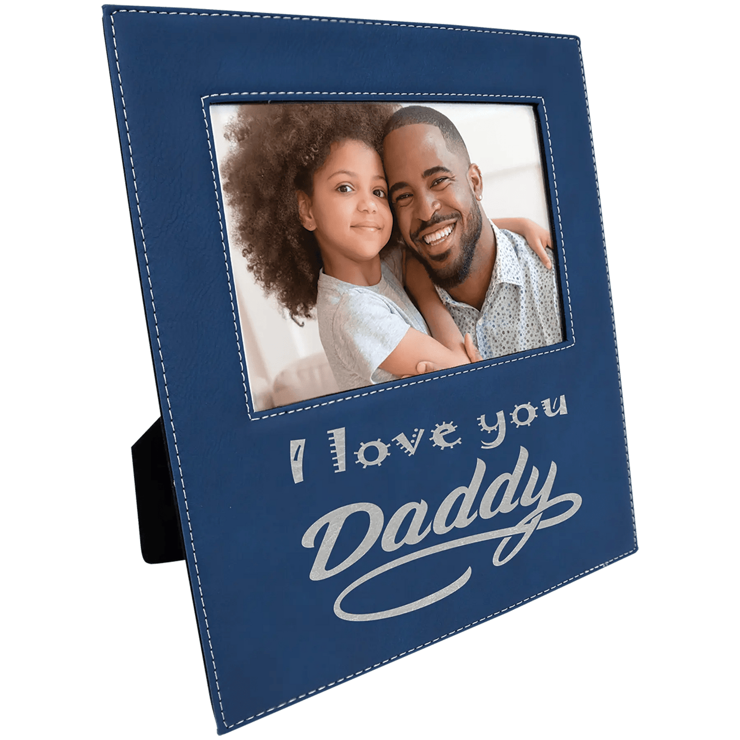 Leatherette Photo Frame 5" x 7" with Extended Custom Etch Design Area - Smalltown Connetchin
