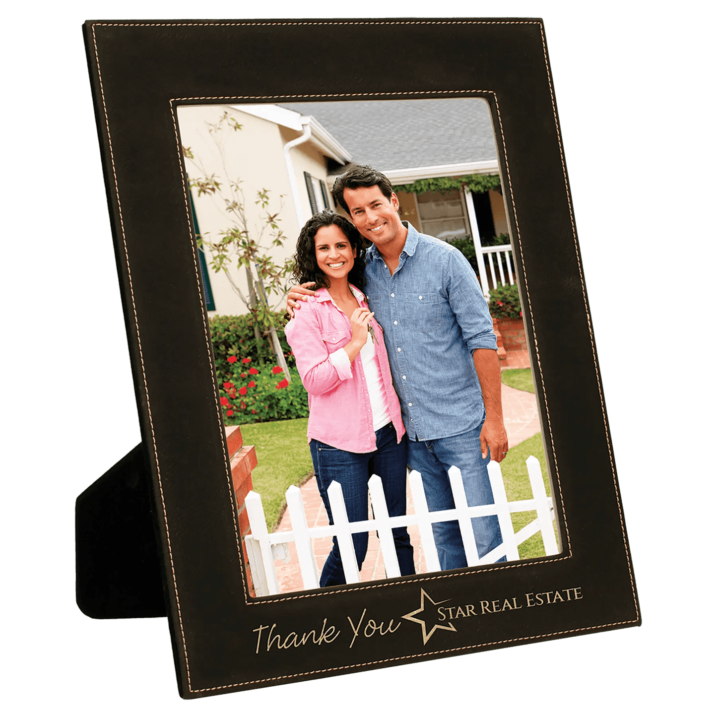 Leatherette Photo Frame - Custom Etched - 8" x 10" - Smalltown Connetchin