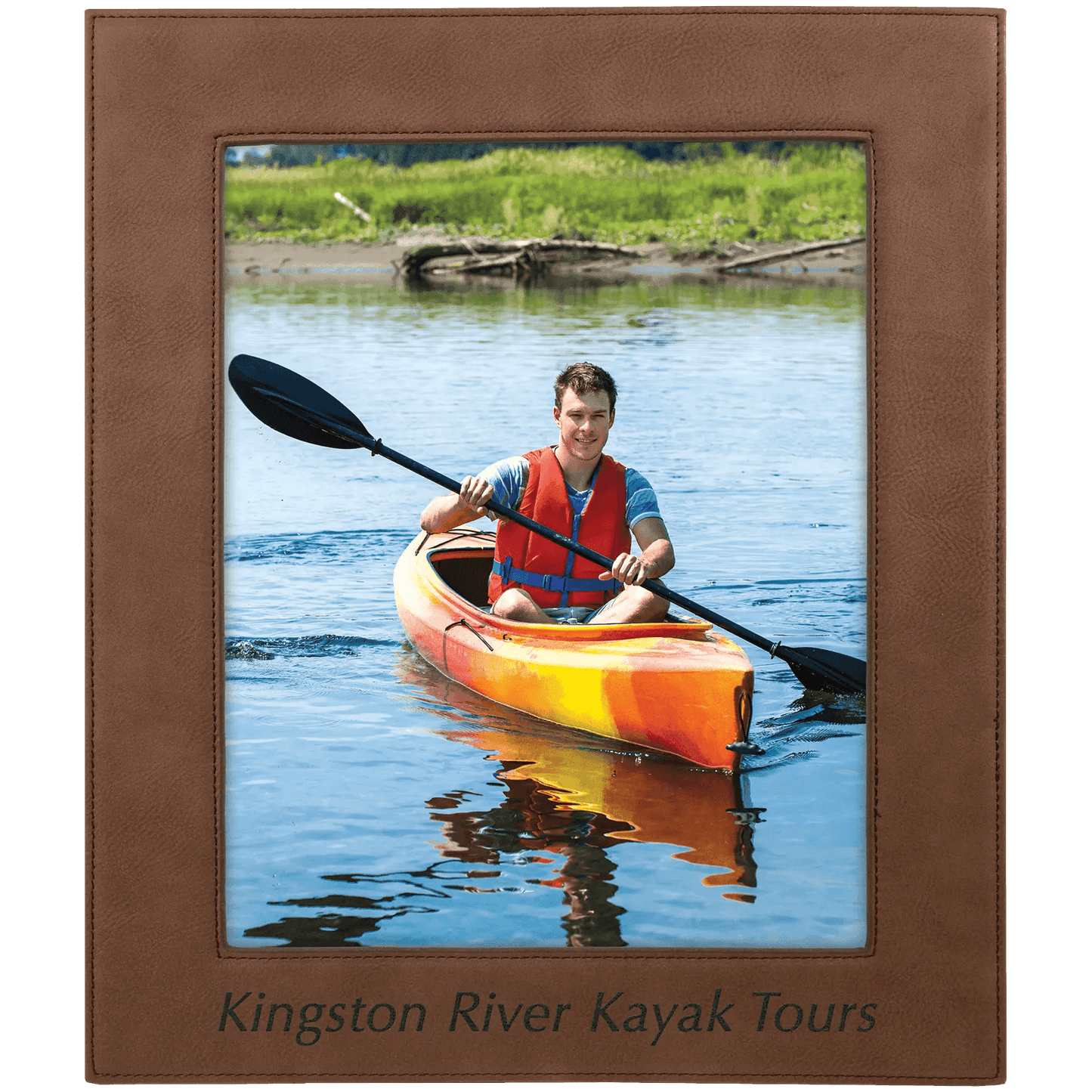 Leatherette Photo Frame - Custom Etched - 8" x 10" - Smalltown Connetchin