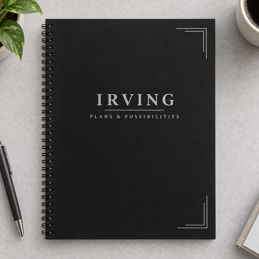 Personalized LazerBurst Spiral Notebook | Engraves to Silver — Black — optimized product photo