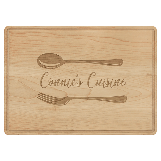 Maple Cutting Board with Drip Ring - Smalltown Connetchin
