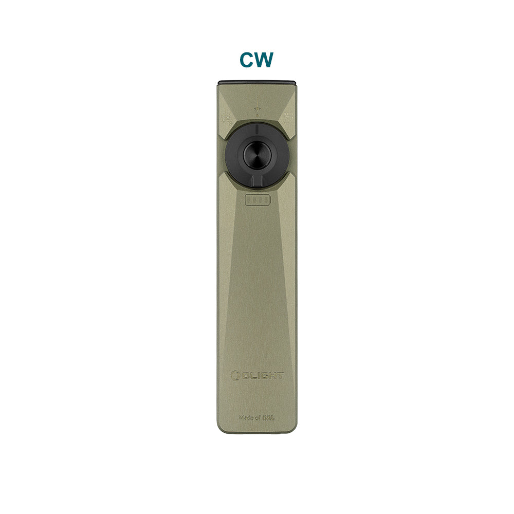 OD Green Olight Arkfeld Ultra flashlight with cool white light configuration