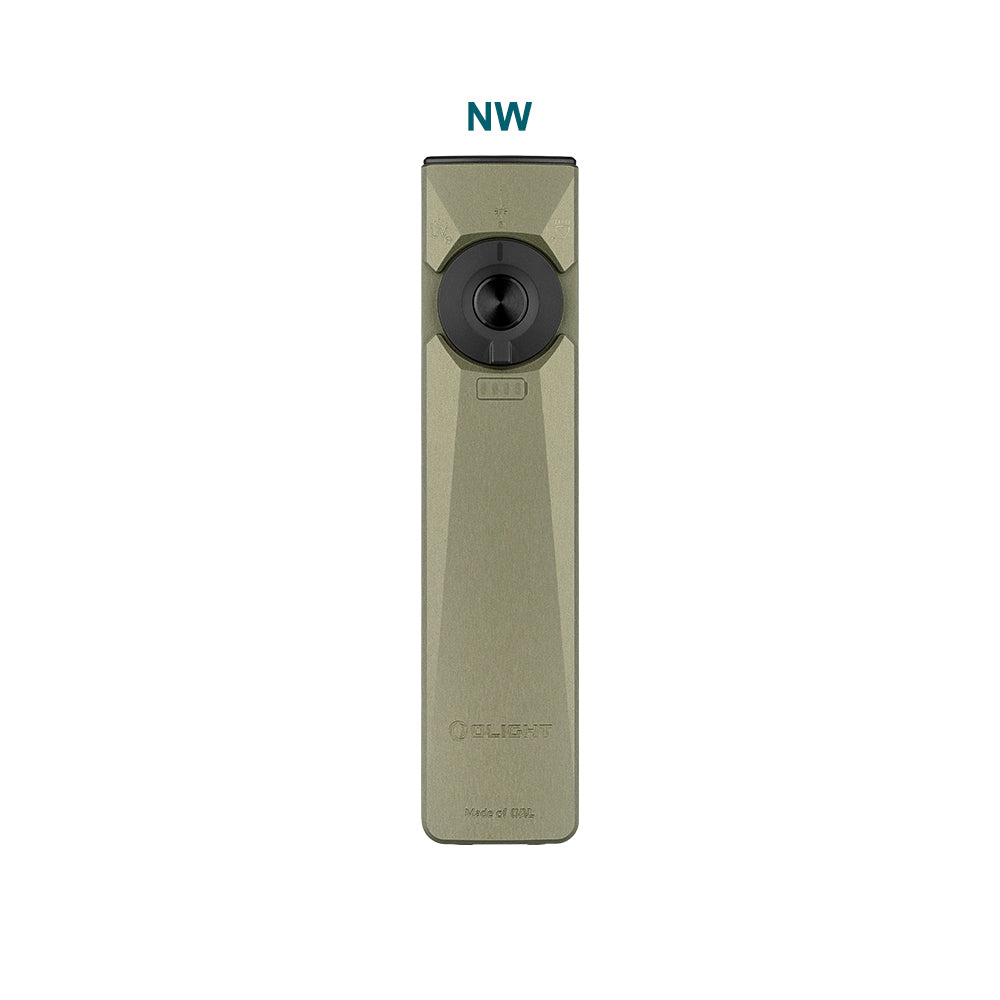 OD Green Olight Arkfeld Ultra flashlight with neutral white light configuration