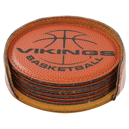 Coaster Set - Leatherette 4" Inch