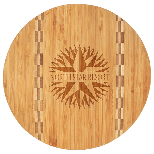 Personalized Bamboo Cutting Board with Butcher Block Inlay - Smalltown Connetchin