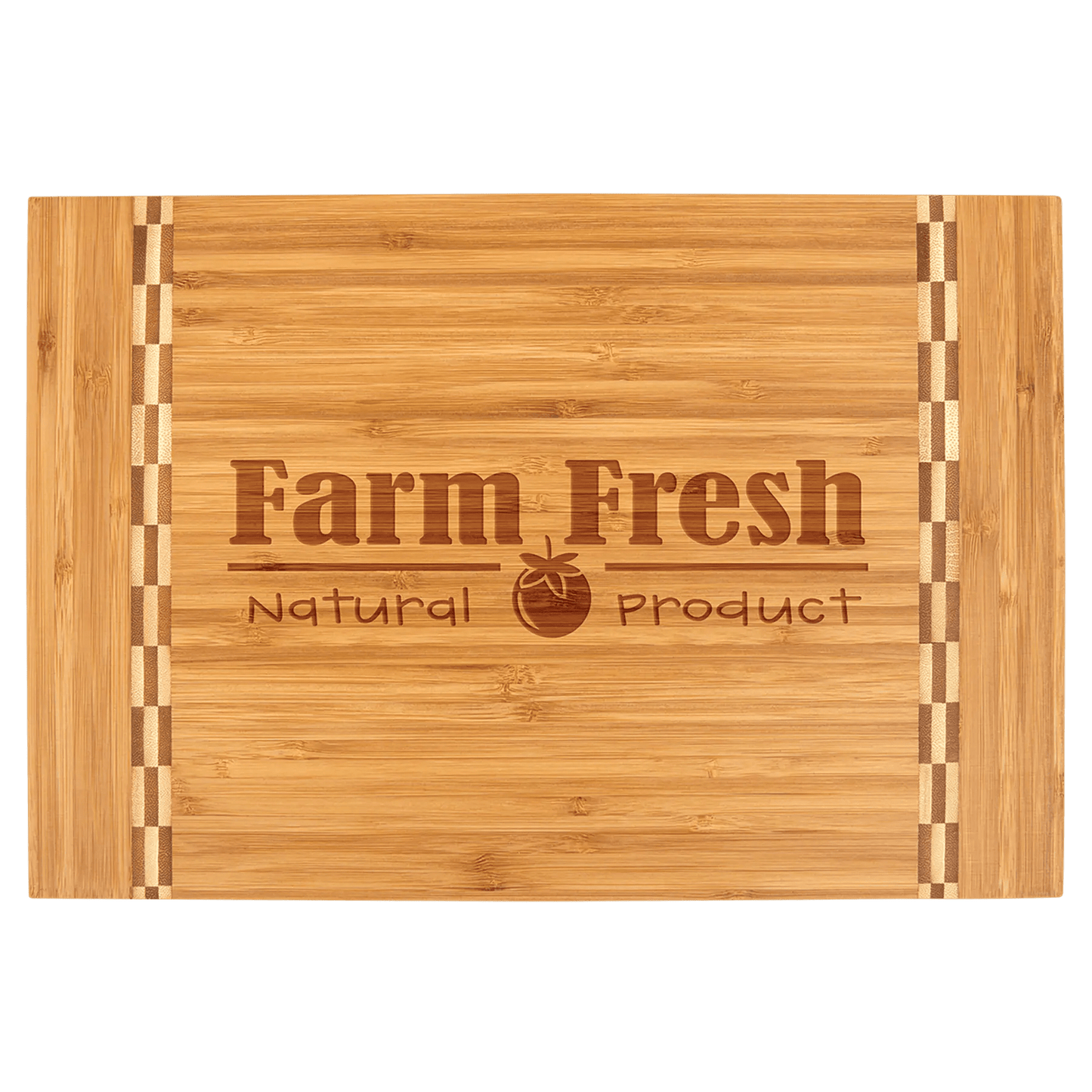 Personalized Bamboo Cutting Board with Butcher Block Inlay - Smalltown Connetchin