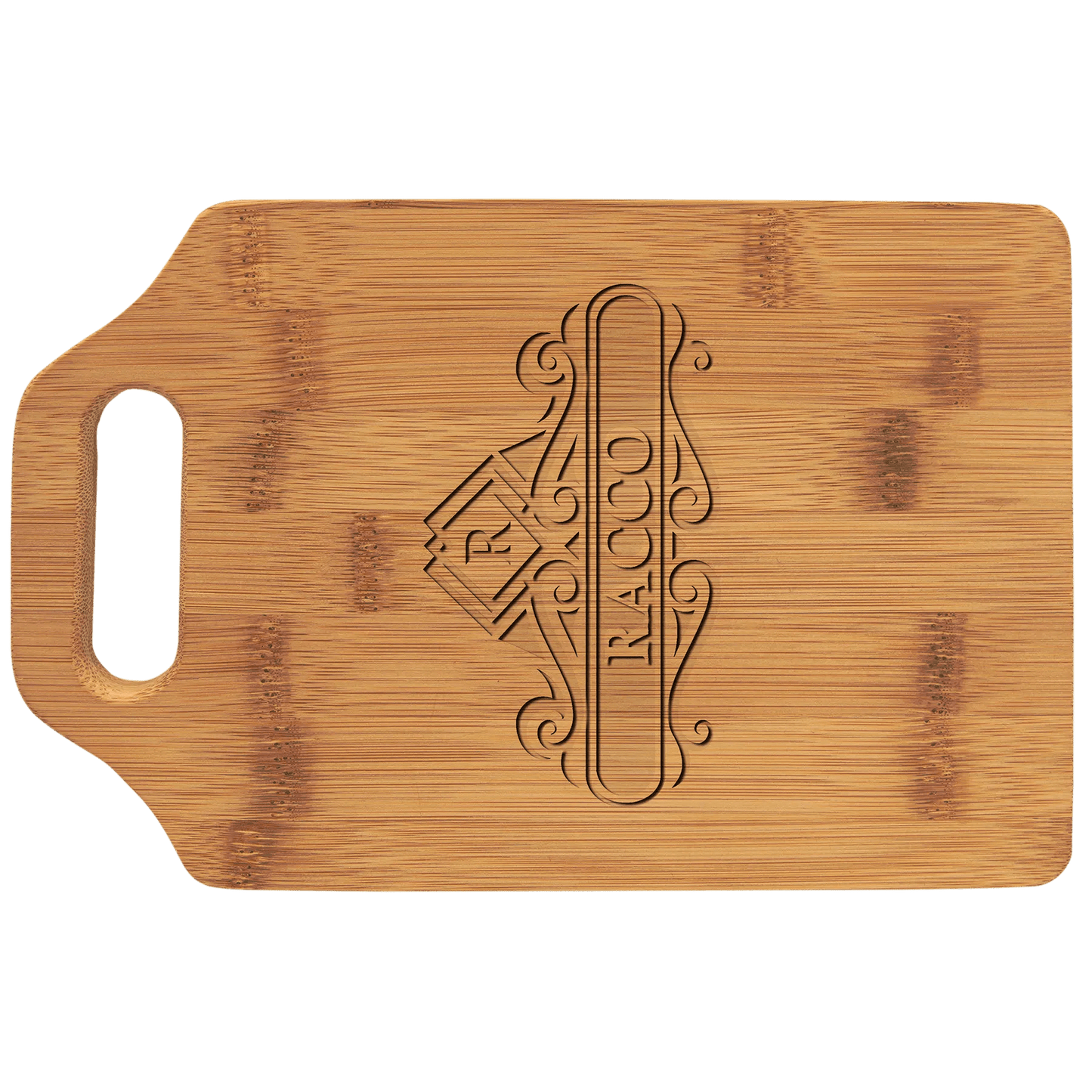 Personalized Bamboo Cutting Board with Handle - Smalltown Connetchin