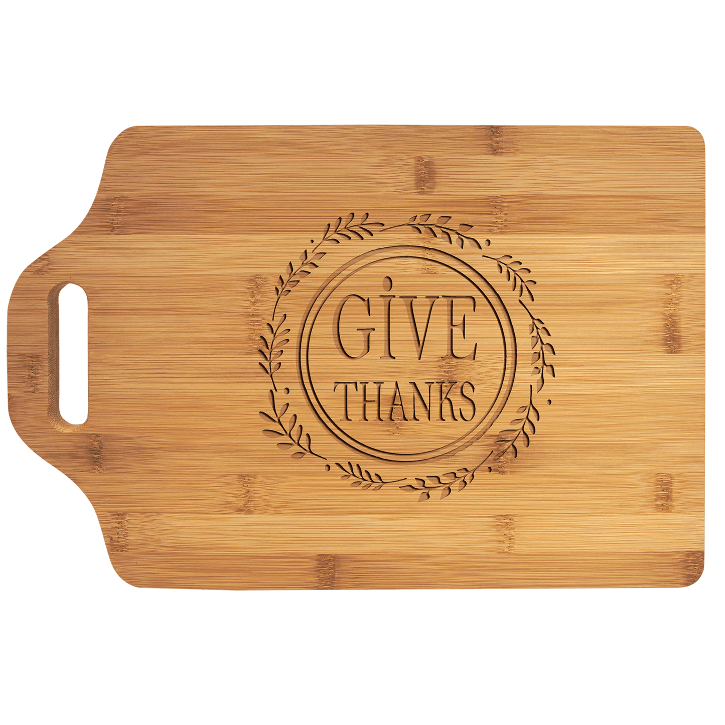 Personalized Bamboo Cutting Board with Handle - Smalltown Connetchin
