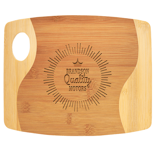 Personalized Bamboo Cutting Board with Handle - Smalltown Connetchin