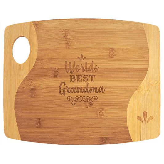 Personalized Bamboo Cutting Board with Handle - Smalltown Connetchin