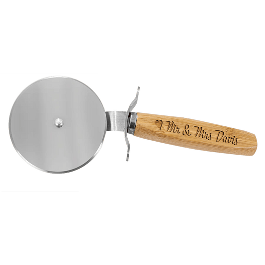 Personalized Bamboo Pizza Cutter - Smalltown Connetchin