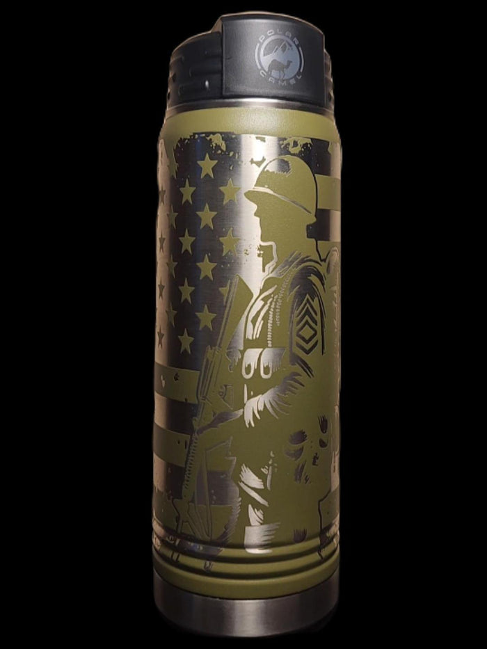 Service Member Bottle - Multiple Sizes, Colors, and Laser Customization