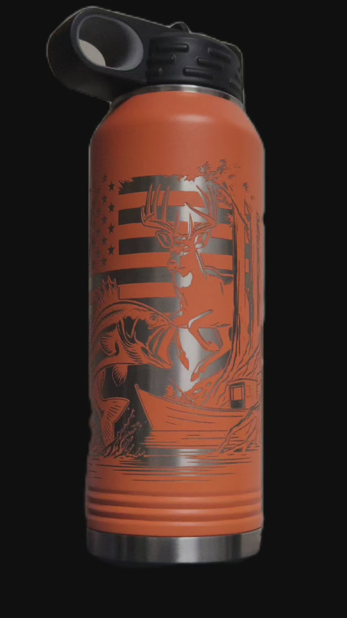 Outdoors Vibes Bottle - Multiple Sizes, Colors, and Laser Customization