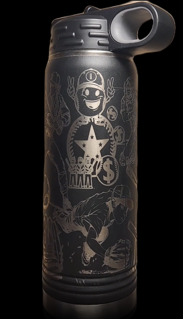 Baseball Bottle - Multiple Sizes, Colors, and Laser Customization