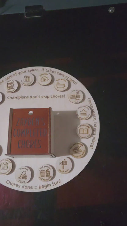 Interactive Personalized Wood Chore Chart for Kids