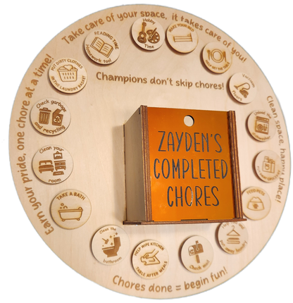 Interactive Personalized Wood Chore Chart for Kids