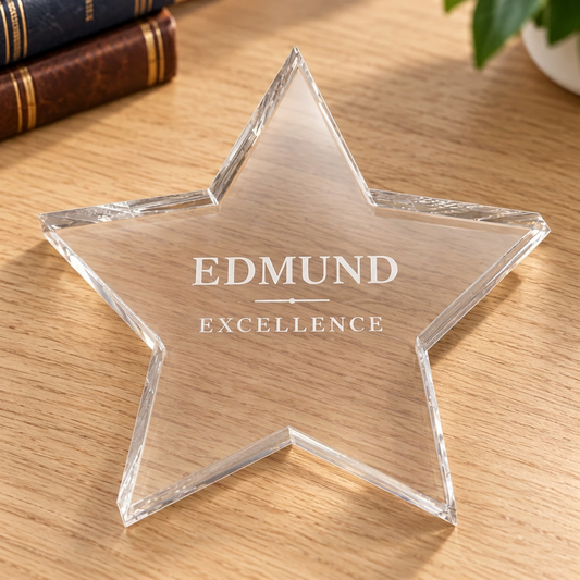 Personalized Acrylic Star Paperweight Award — Clear — optimized product photo