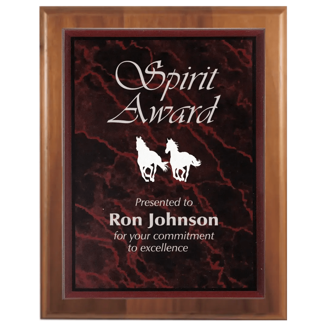 Step - Edge Genuine Walnut Personalized Plaque with (Optional) Marble Acrylic Plate - Smalltown Connetchin