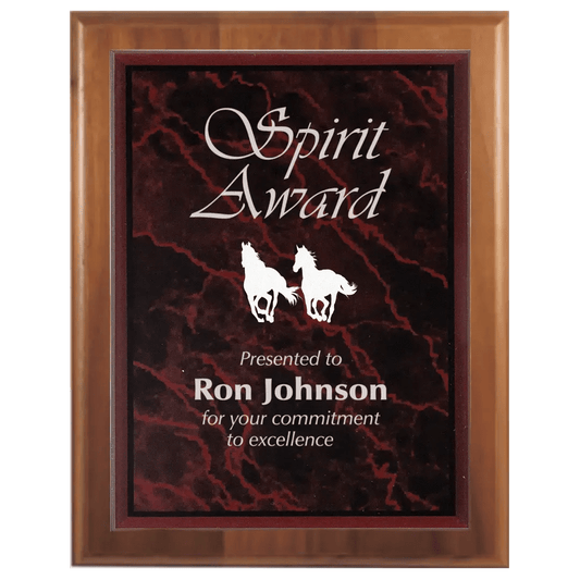 Step - Edge Genuine Walnut Personalized Plaque with (Optional) Marble Acrylic Plate - Smalltown Connetchin