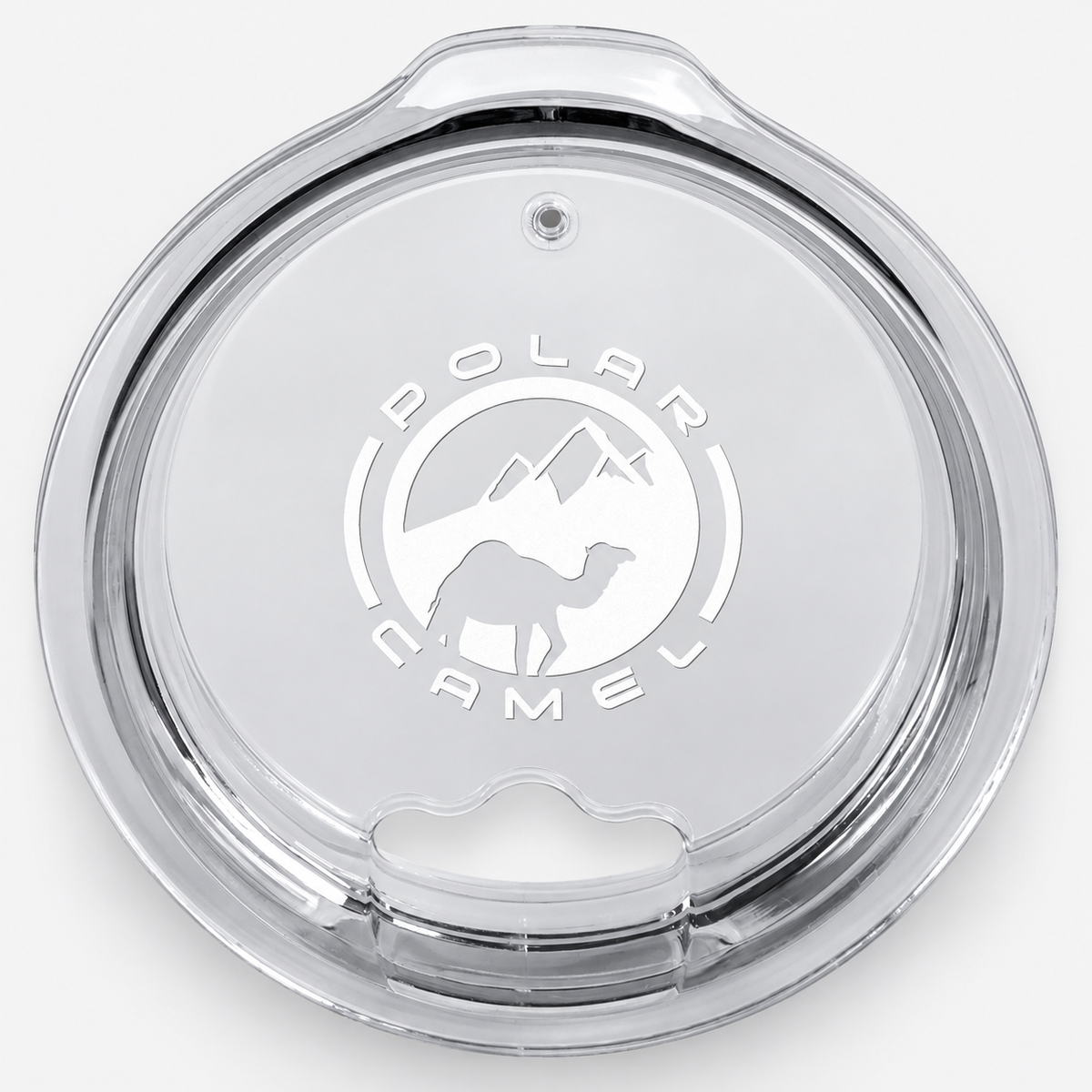Personalized 20 oz Tumbler with Silicone Grip — clear lid detail