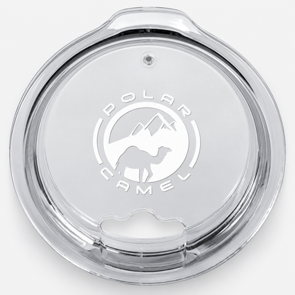 Personalized 20 oz Tumbler with Silicone Grip — clear lid detail