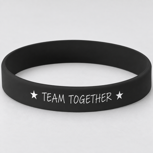 Personalized Silicone Bracelets - Set of 10 — Black/White — optimized product photo