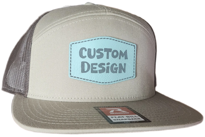 Custom Patch - Richardson 168 7 Panel Flat Bill Snapback Cap - KHAKI/BROWN