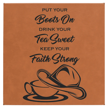 Wall Decor - Custom Laser Etched Leatherette Panel - Smalltown Connetchin